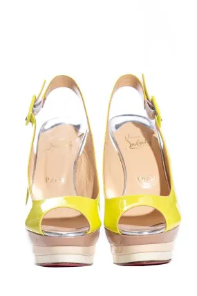 37 Christian Louboutin Neon Yellow Slingbacks