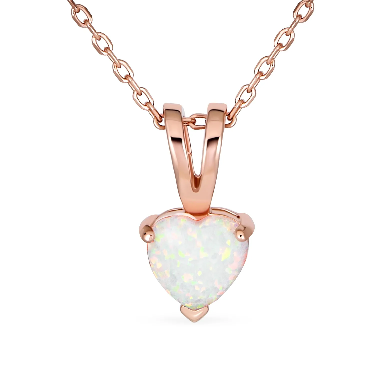 5CT Solitaire Heart White Orange Opal Pendant Necklace Gold 925 Silver