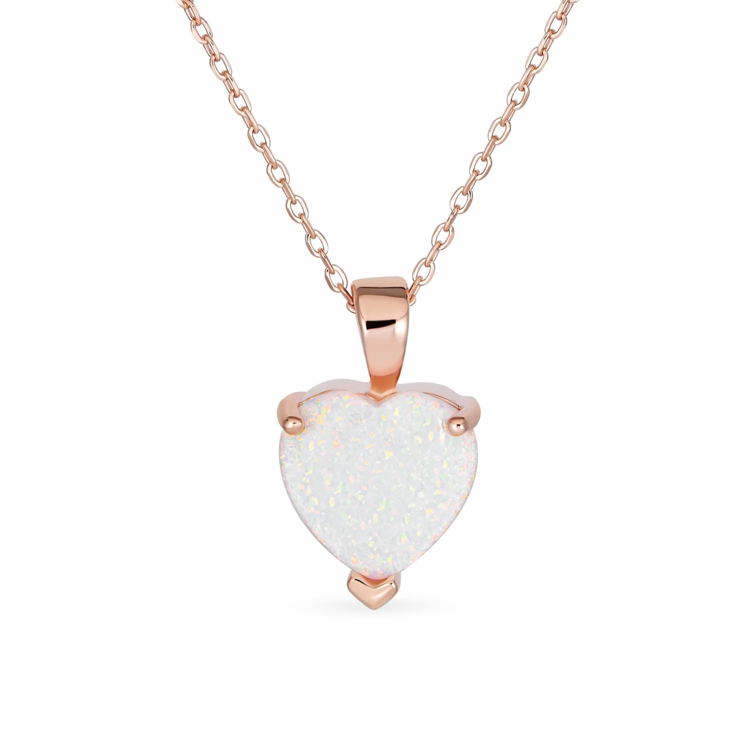 5CT Solitaire Heart White Orange Opal Pendant Necklace Gold 925 Silver