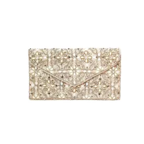 Accessorize Pink & Beige Sequins Clutch | Gently Used |