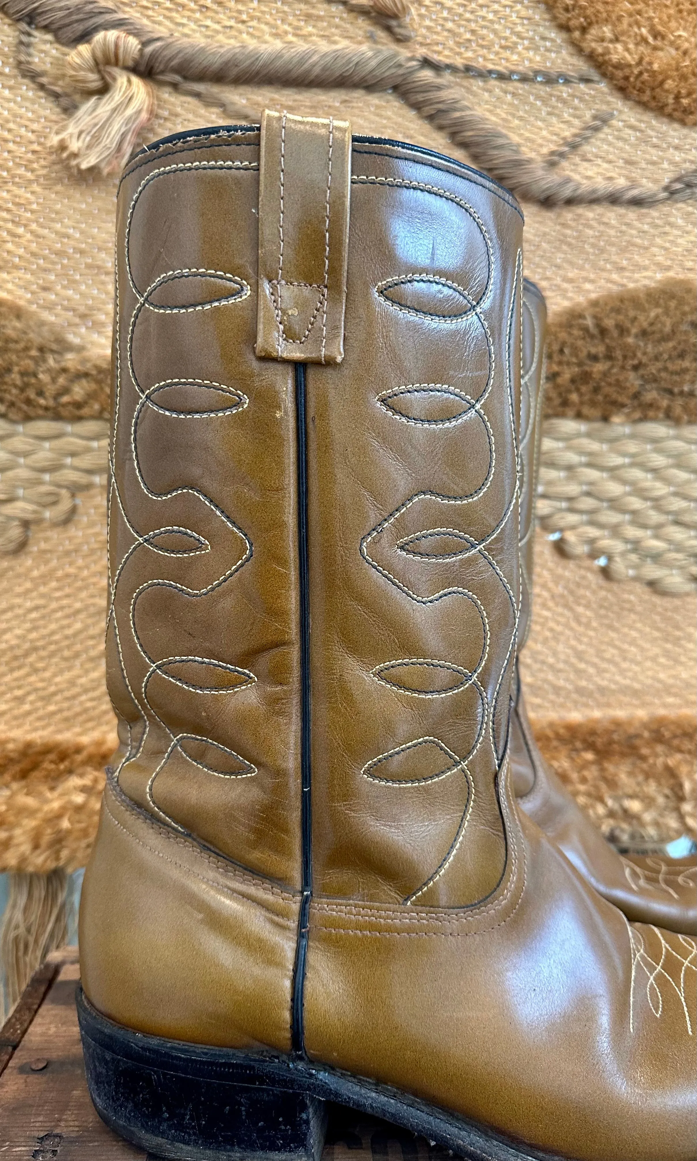 ACME SAND DUNES Taupe Vintage 60s Leather Boots • Men's size 9.5D