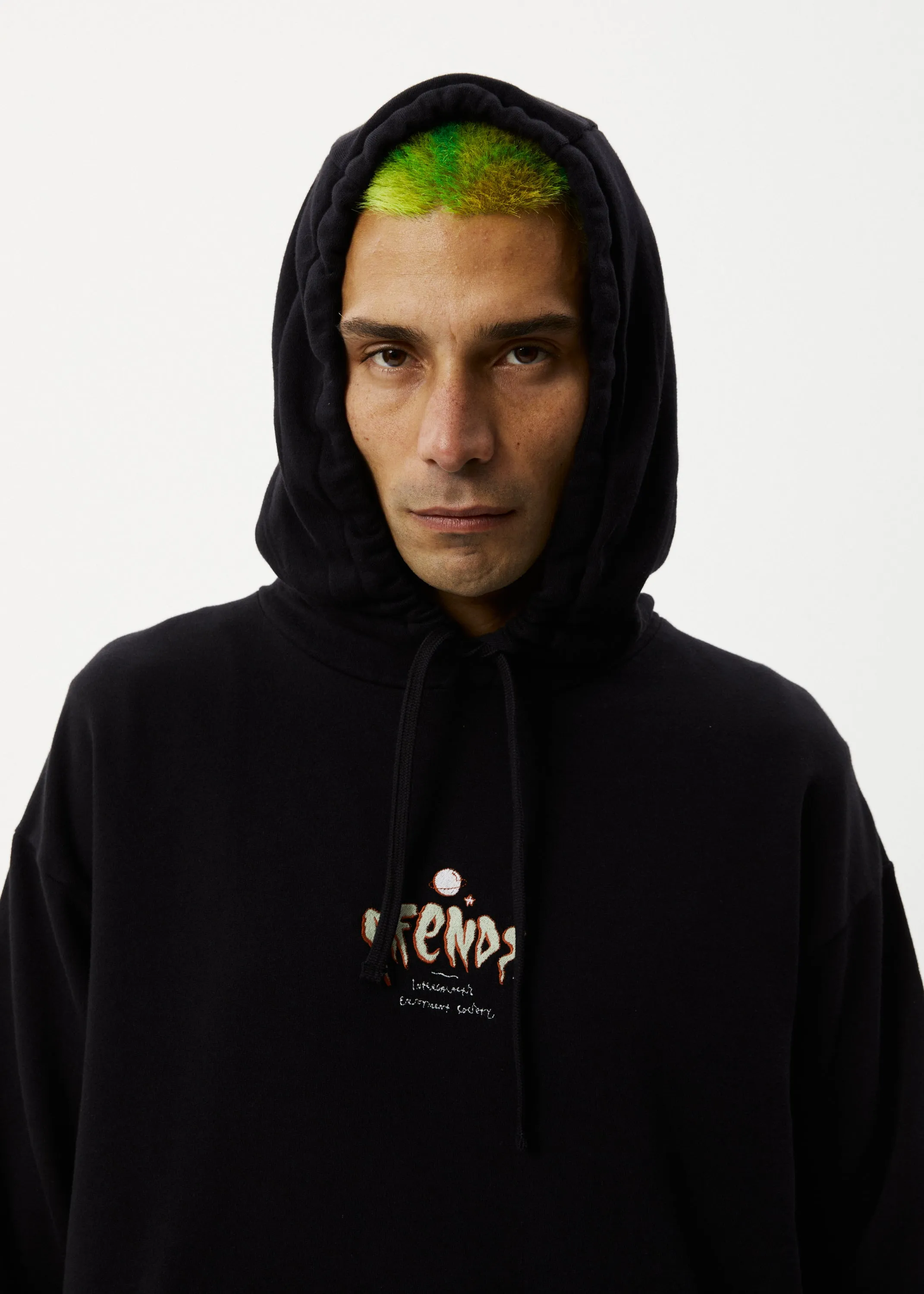 AFENDS Mens Enjoyment - Pull On Hood - Black