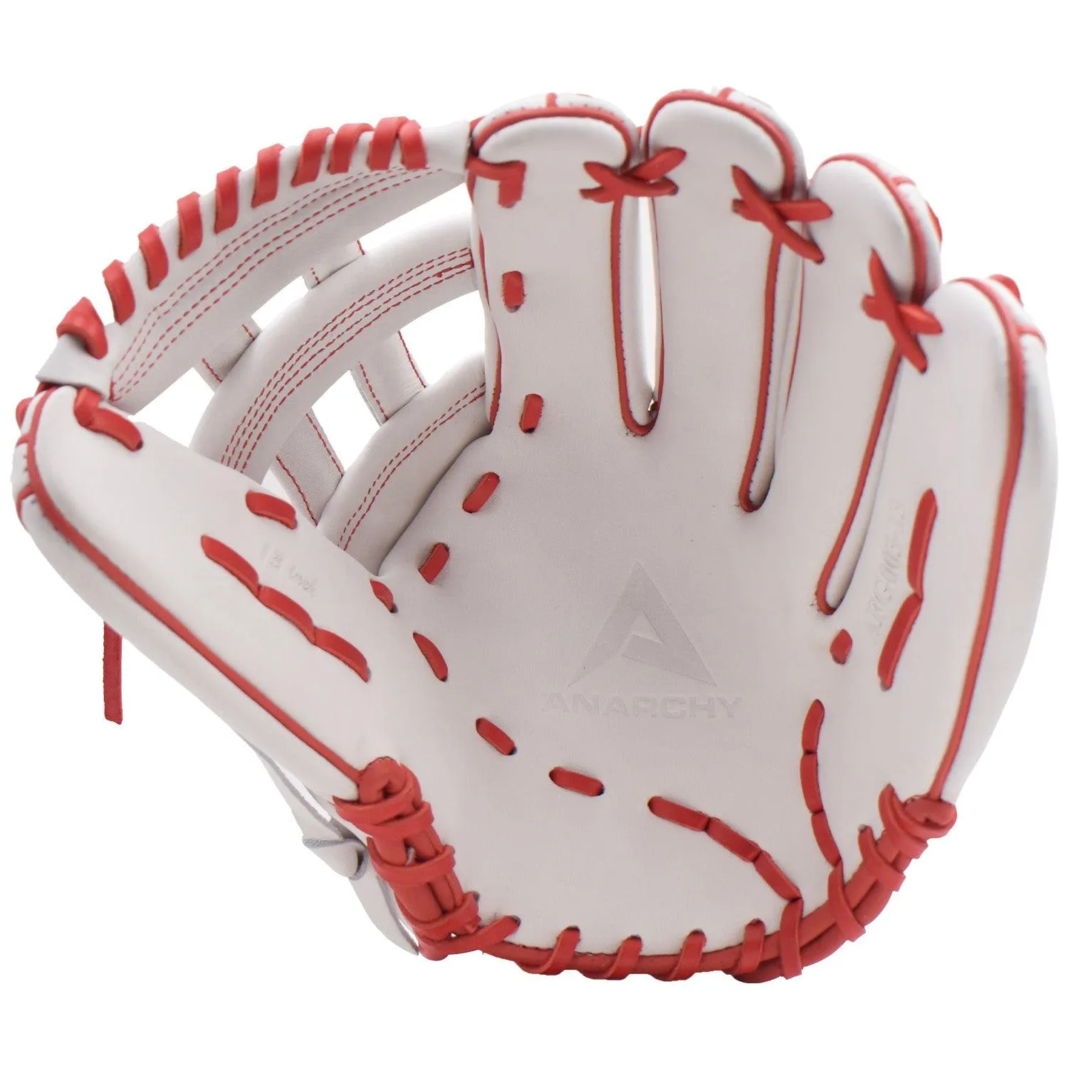 Anarchy Kip Leather Premium Softball Fielding Glove - AFG003 (White/Red)