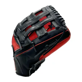 Anarchy Kip Leather Premium Softball Fielding Glove - AFG010 (Black/Red)