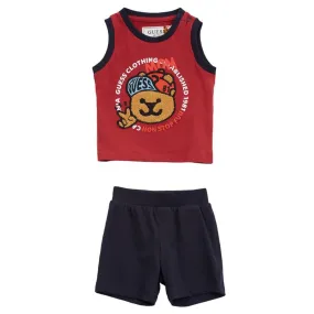 Baby Boys Embroidered Bear Tank Top and Shorts, 2 Piece Set