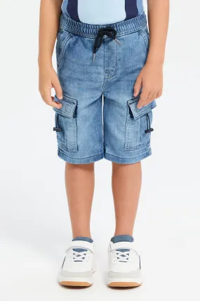 Boys Blue Cargo Pocket Pull On Short