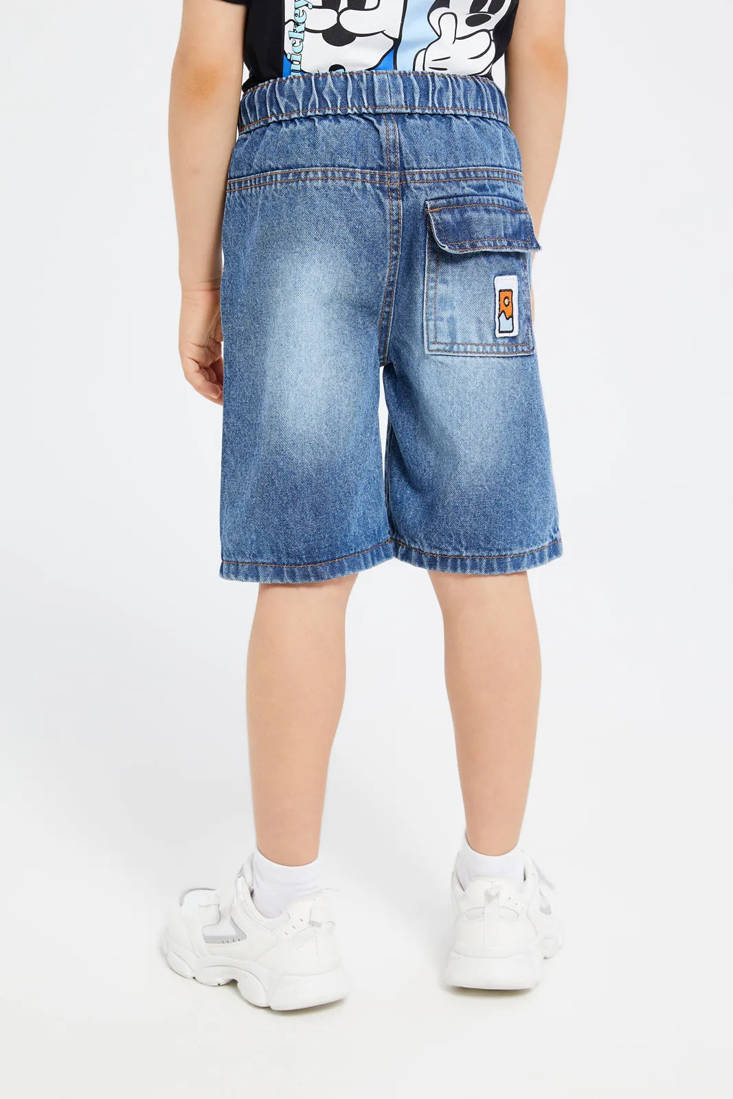 Boys Blue Plain Pull On Shorts