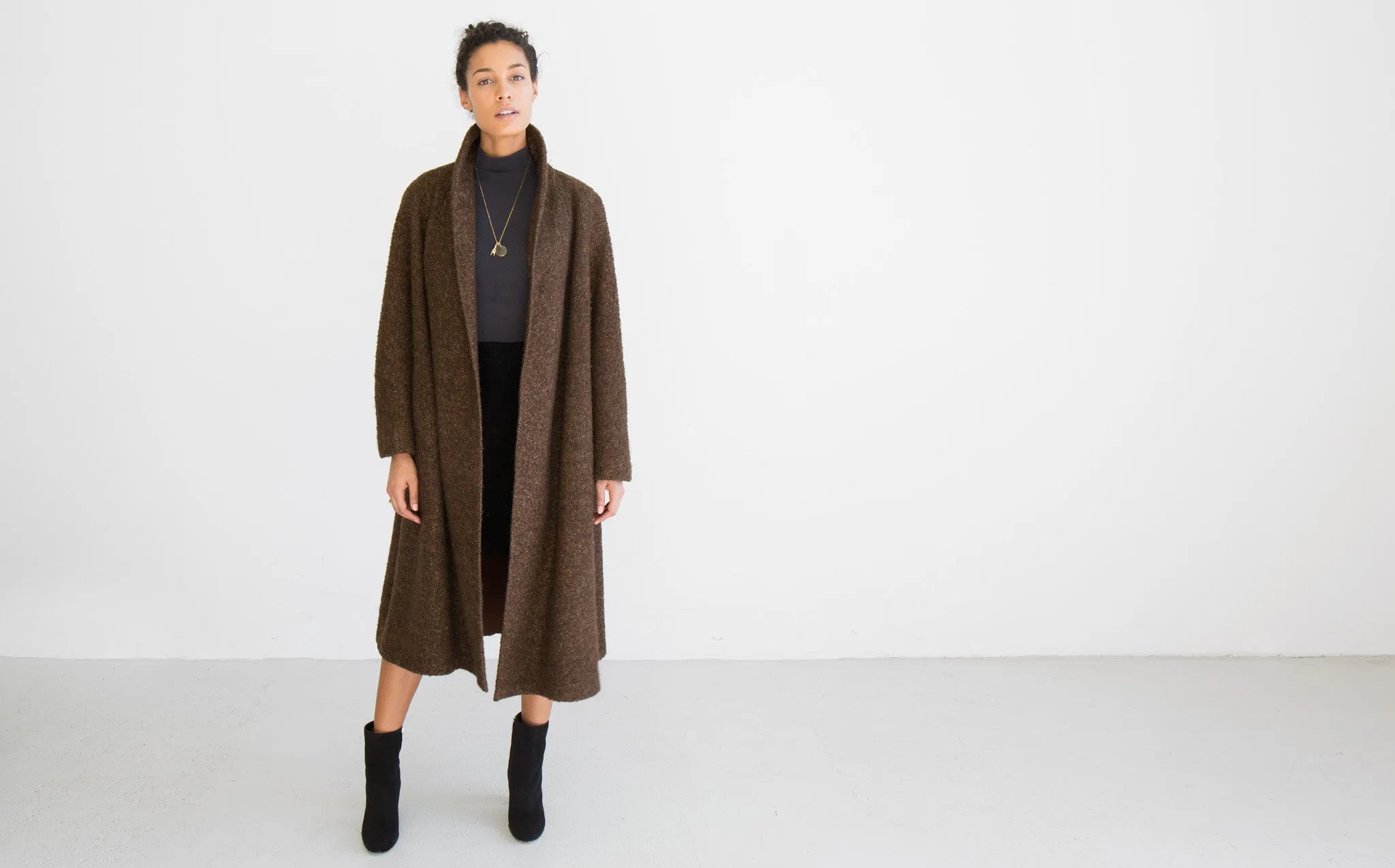 Chestnut Nubby Wool Coat