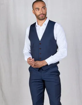 Churchill Blue Contrast Twill Waistcoat