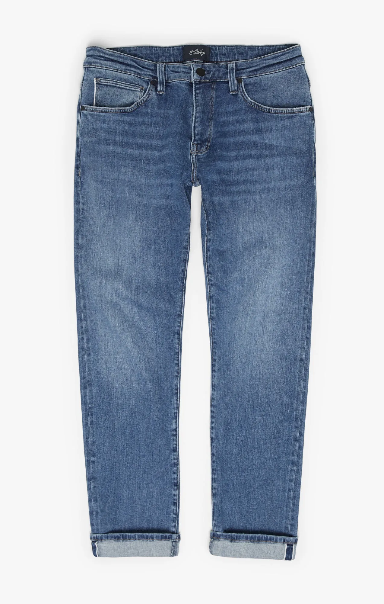 Cool Tapered Leg Jeans In Mid Blue Selvedge