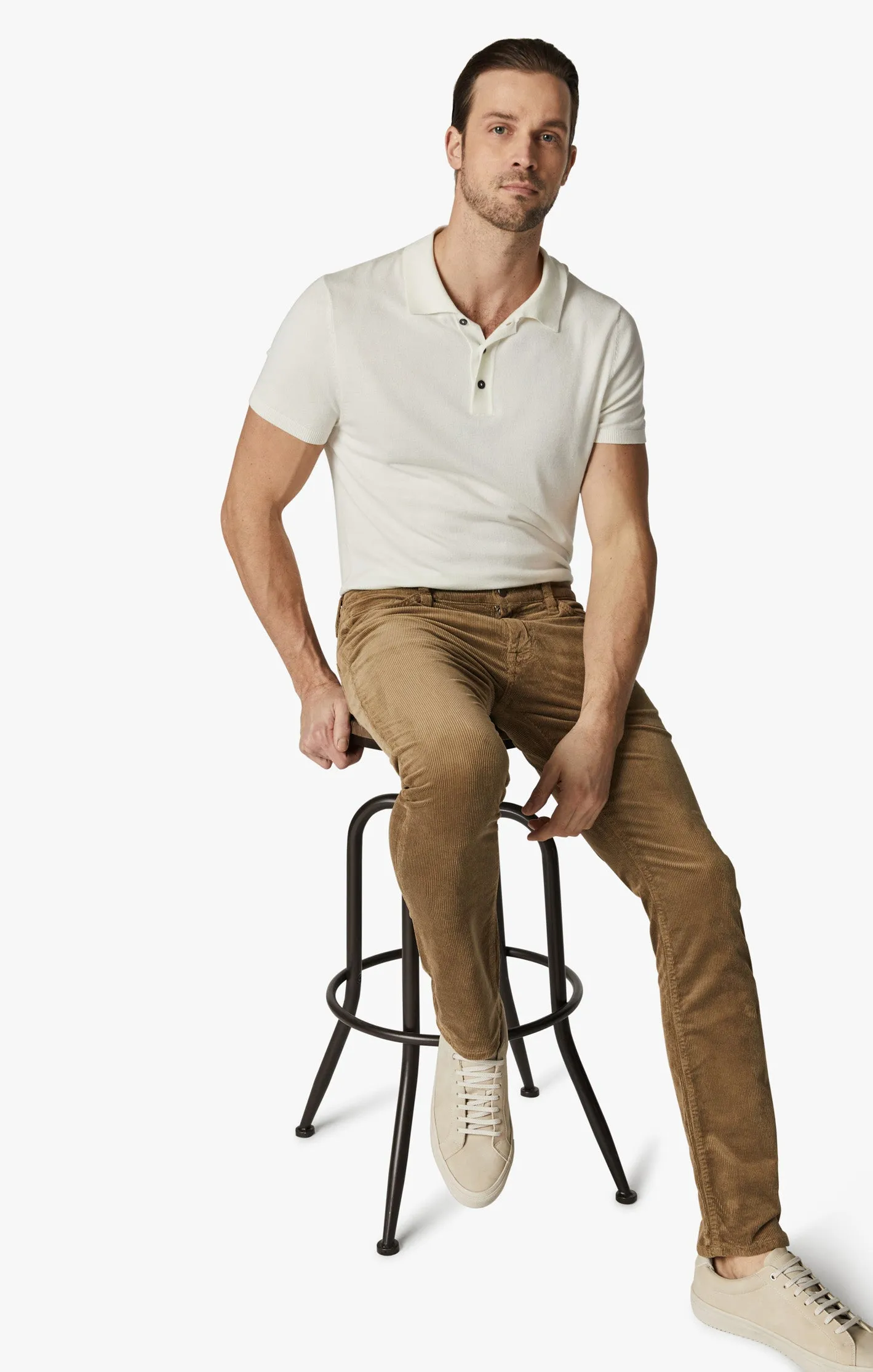 Cool Tapered Leg Pants In Tobacco Cord