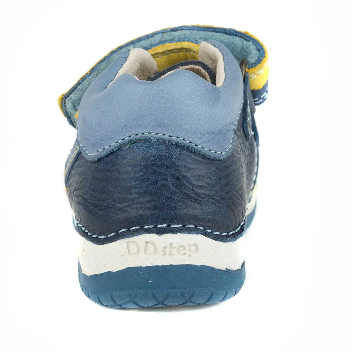 D.D. Step toddler boy shoes dark blue with yellow and blue decor size US 4-8