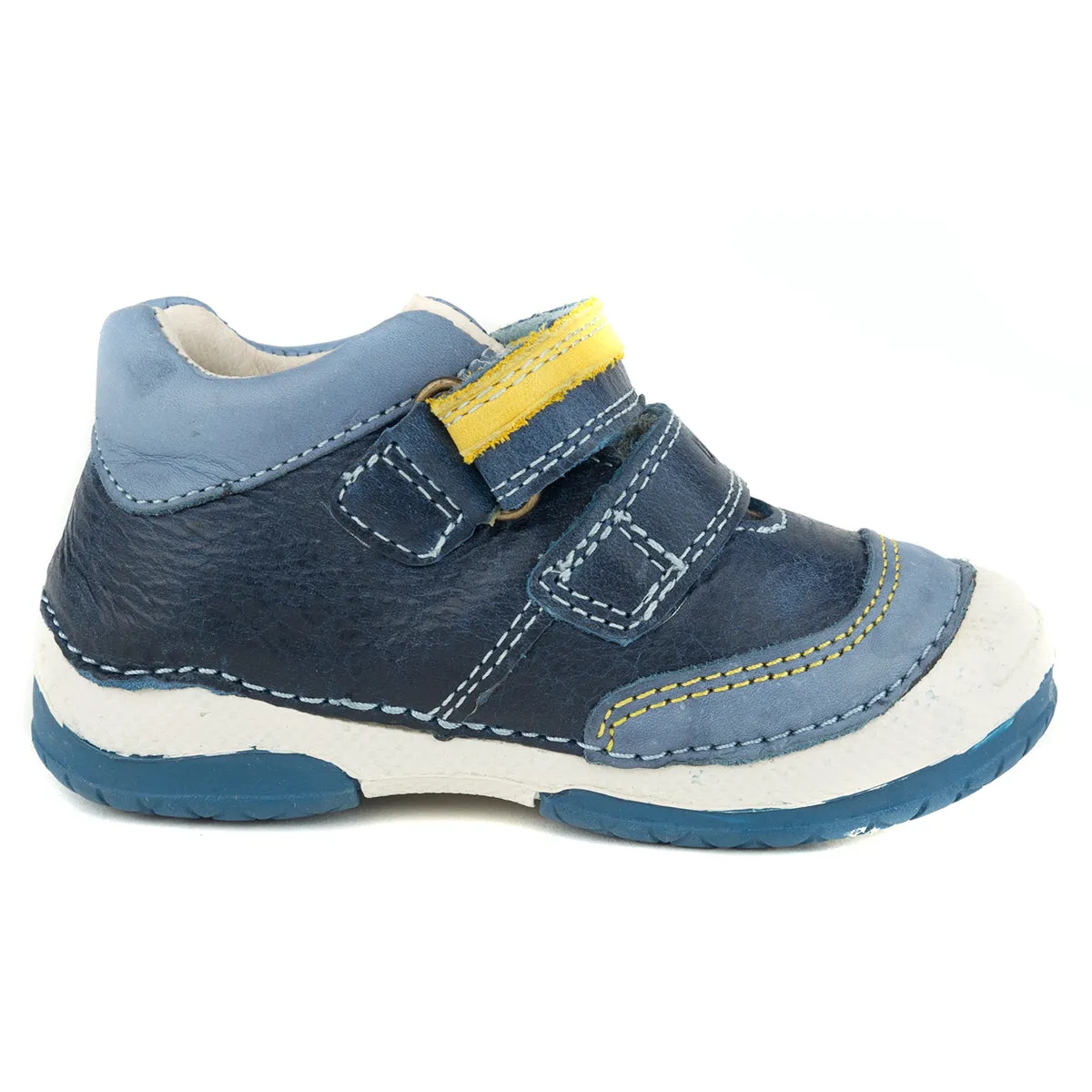 D.D. Step toddler boy shoes dark blue with yellow and blue decor size US 4-8