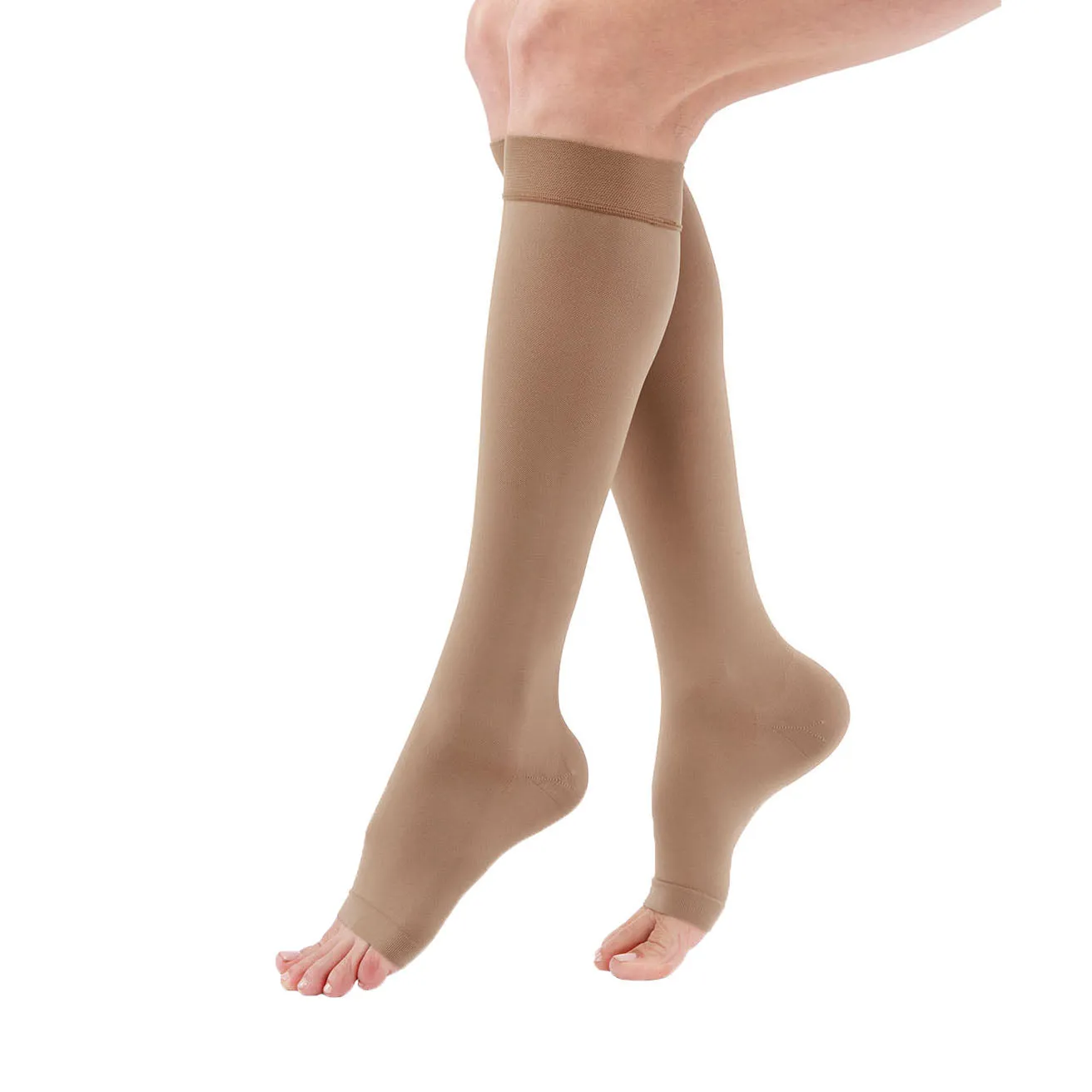 Duomed Advantage Soft Opaque Open Toe Knee Highs - 15-20 mmHg