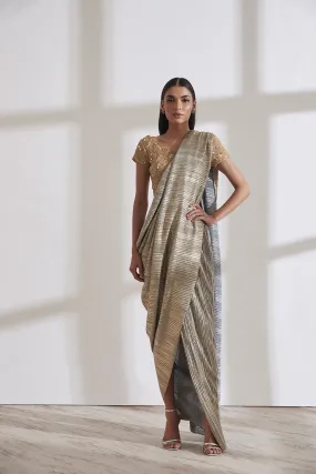 Metallic 2.0 Sari with River Flow Nikki Blouse