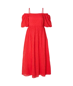 Off-shoulder Maxi Dress - Red