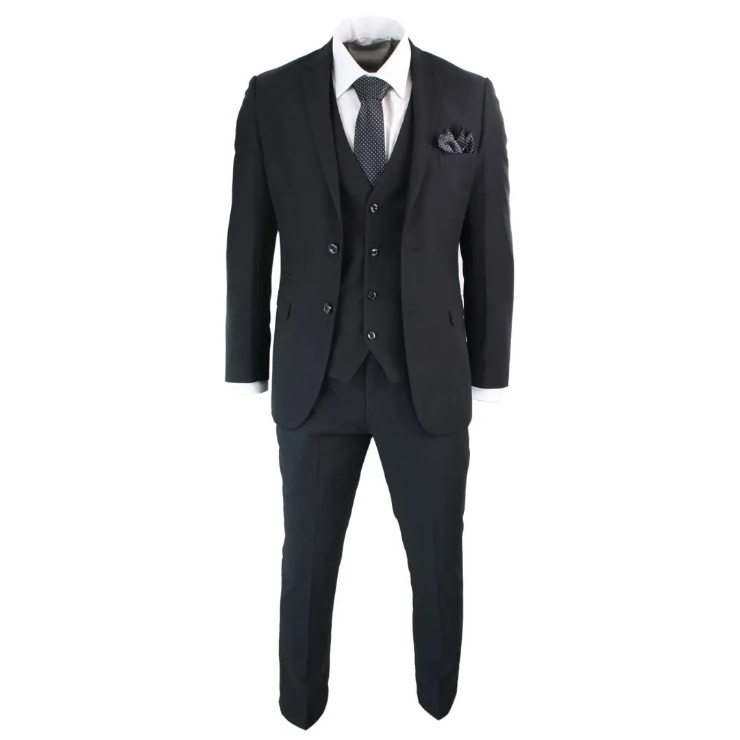 Parker - Men's 3 Piece Black Complete Classic Suit