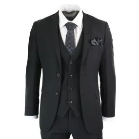 Parker - Men's 3 Piece Black Complete Classic Suit