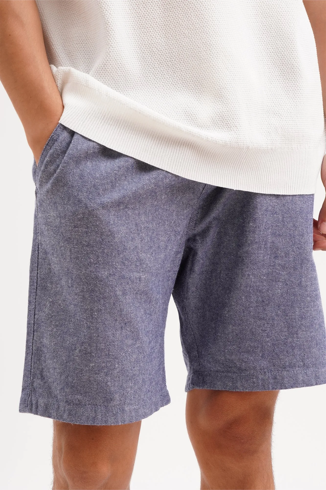 Pull-On Chambray Shorts