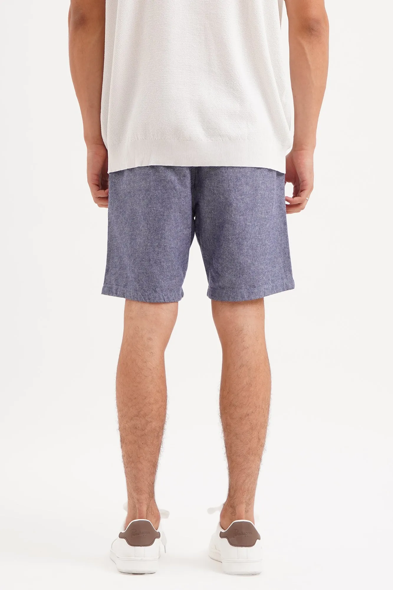 Pull-On Chambray Shorts