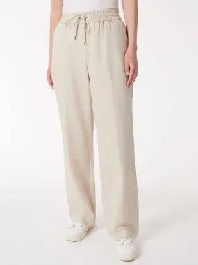 Pull-On Linen Drawstring Trousers