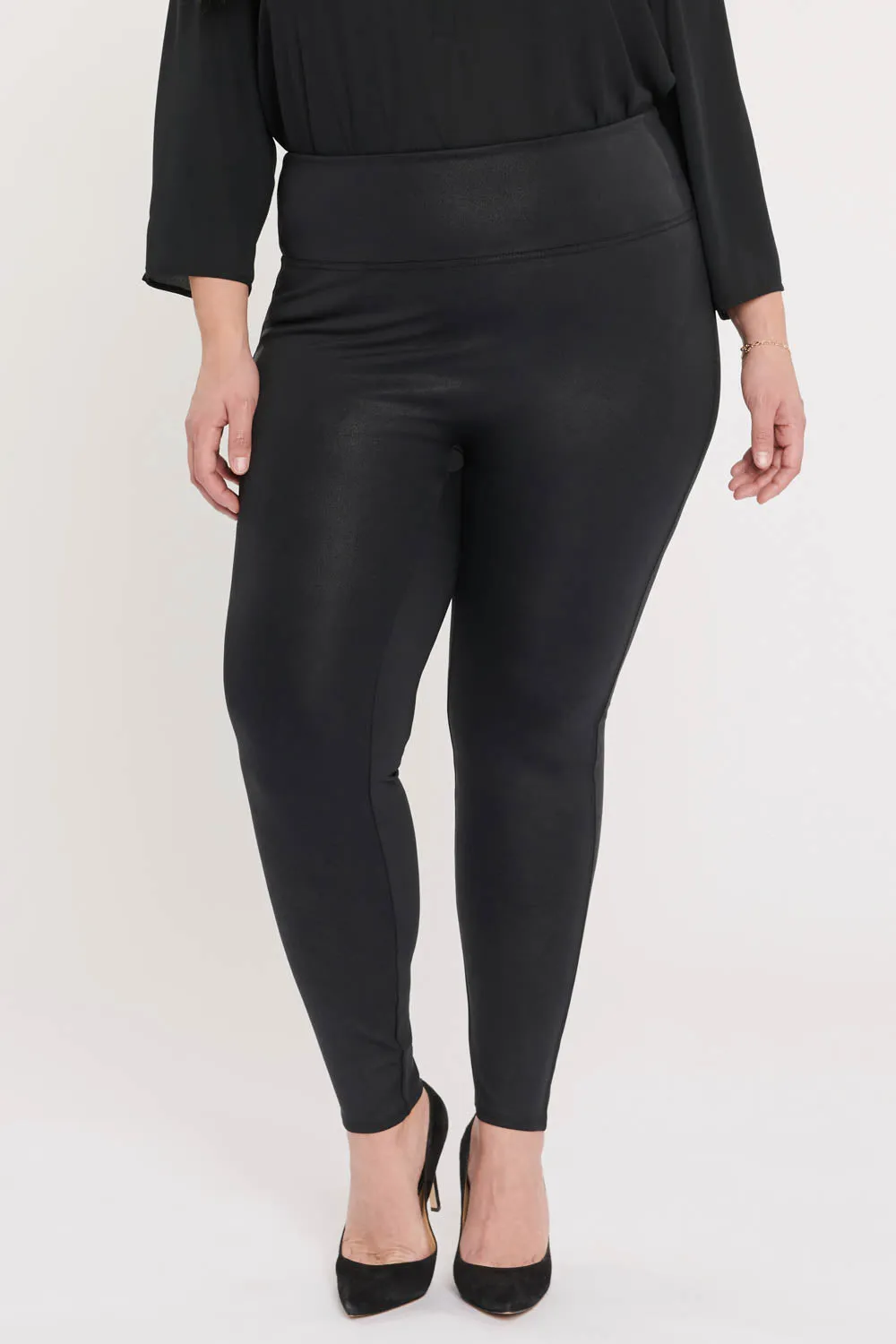 Pull-On Skinny Legging Pants In Plus Size - Jet Black