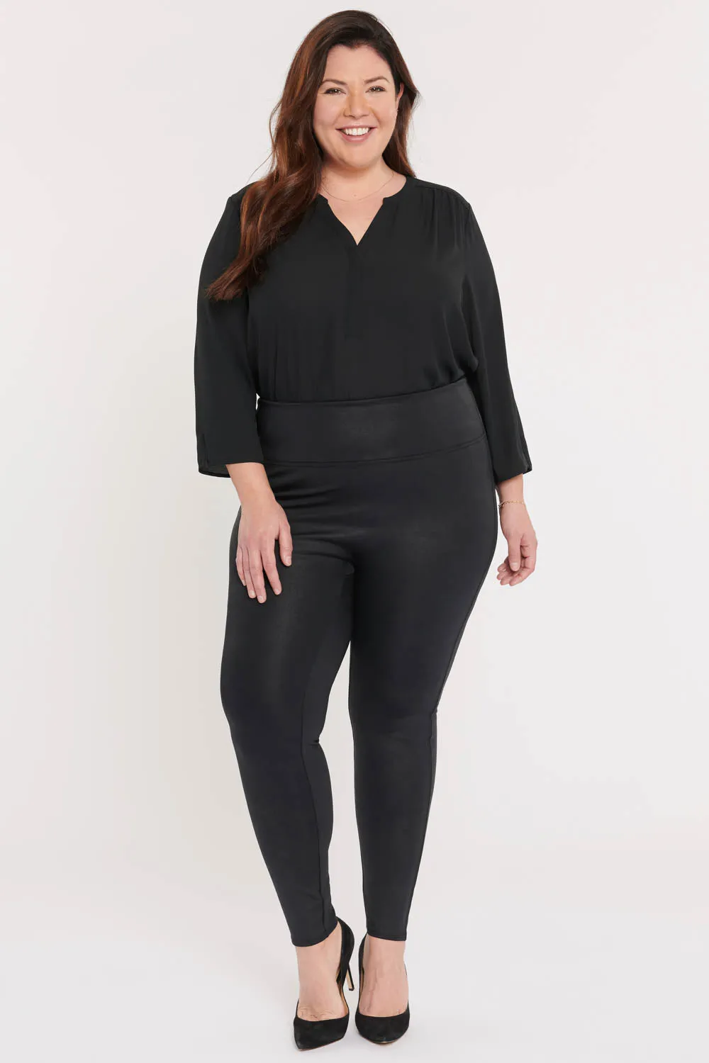 Pull-On Skinny Legging Pants In Plus Size - Jet Black