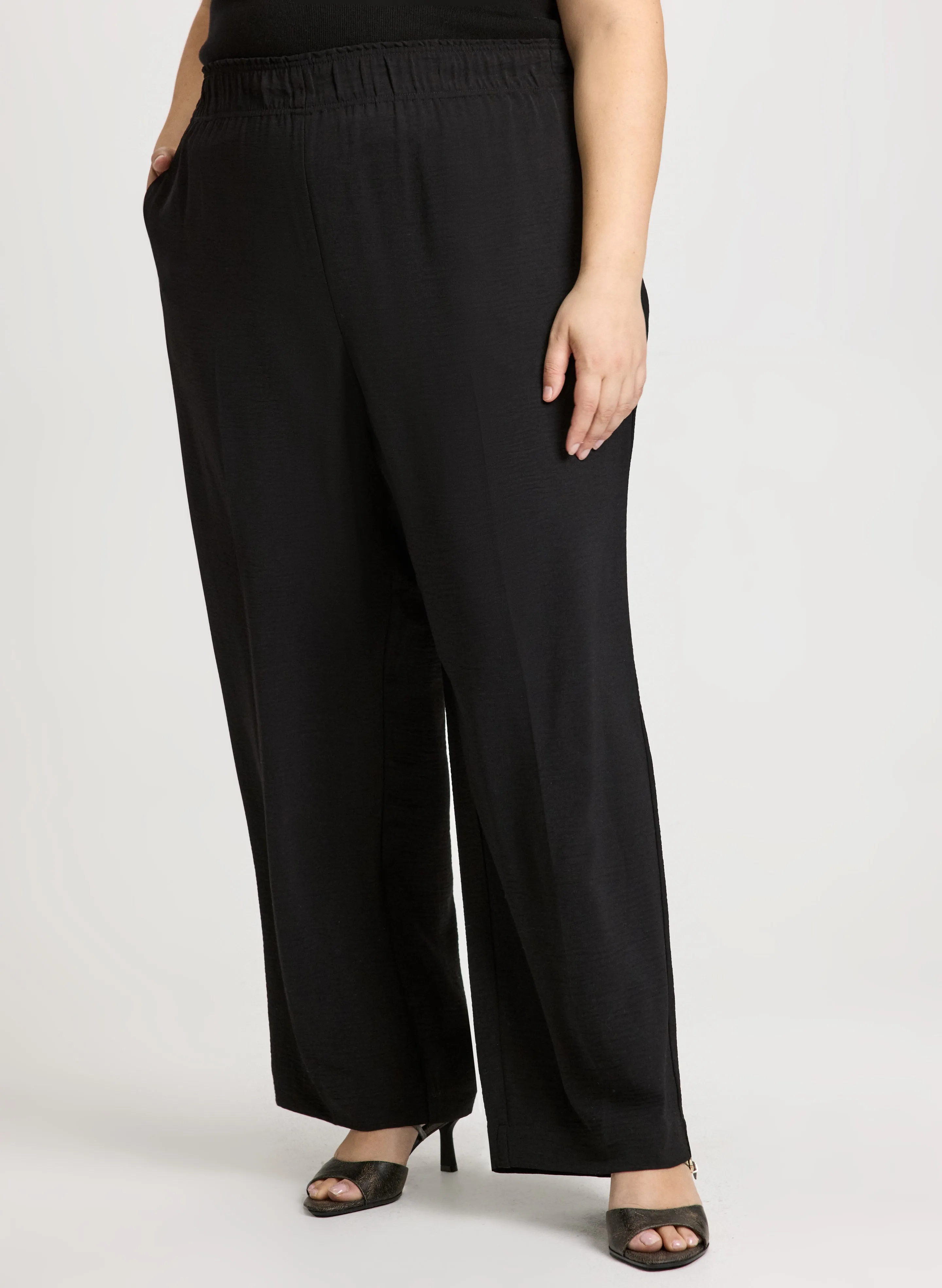 Pull-On Wide Leg Pants