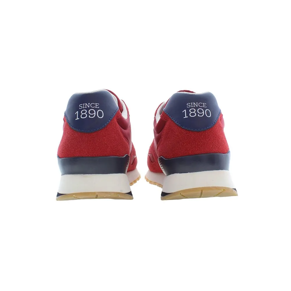 Red Polyester Men Sneaker