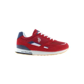 Red Polyester Men Sneaker