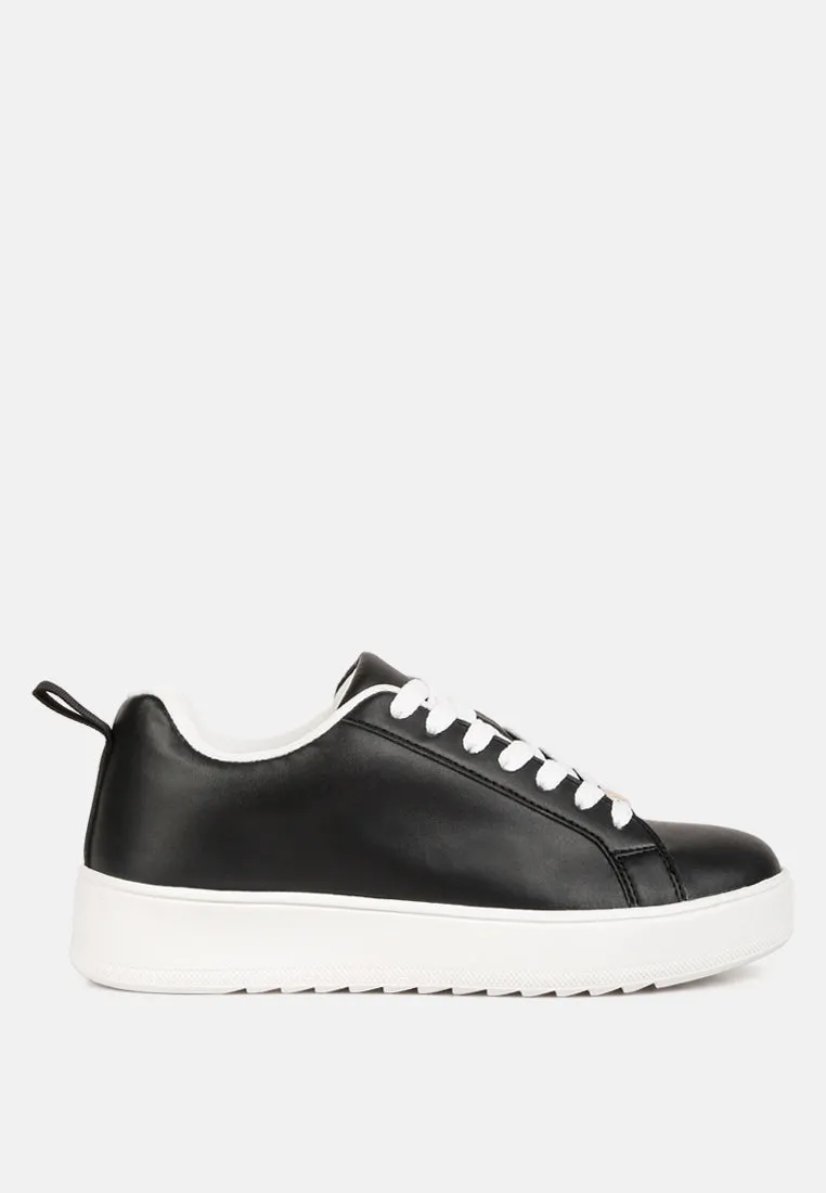 Rouxy Faux Leather Sneakers By Ruw