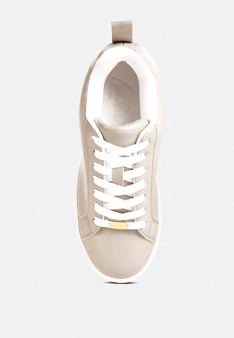 Rouxy Faux Leather Sneakers By Ruw