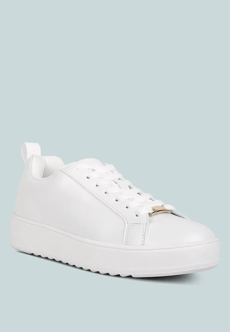 Rouxy Faux Leather Sneakers By Ruw