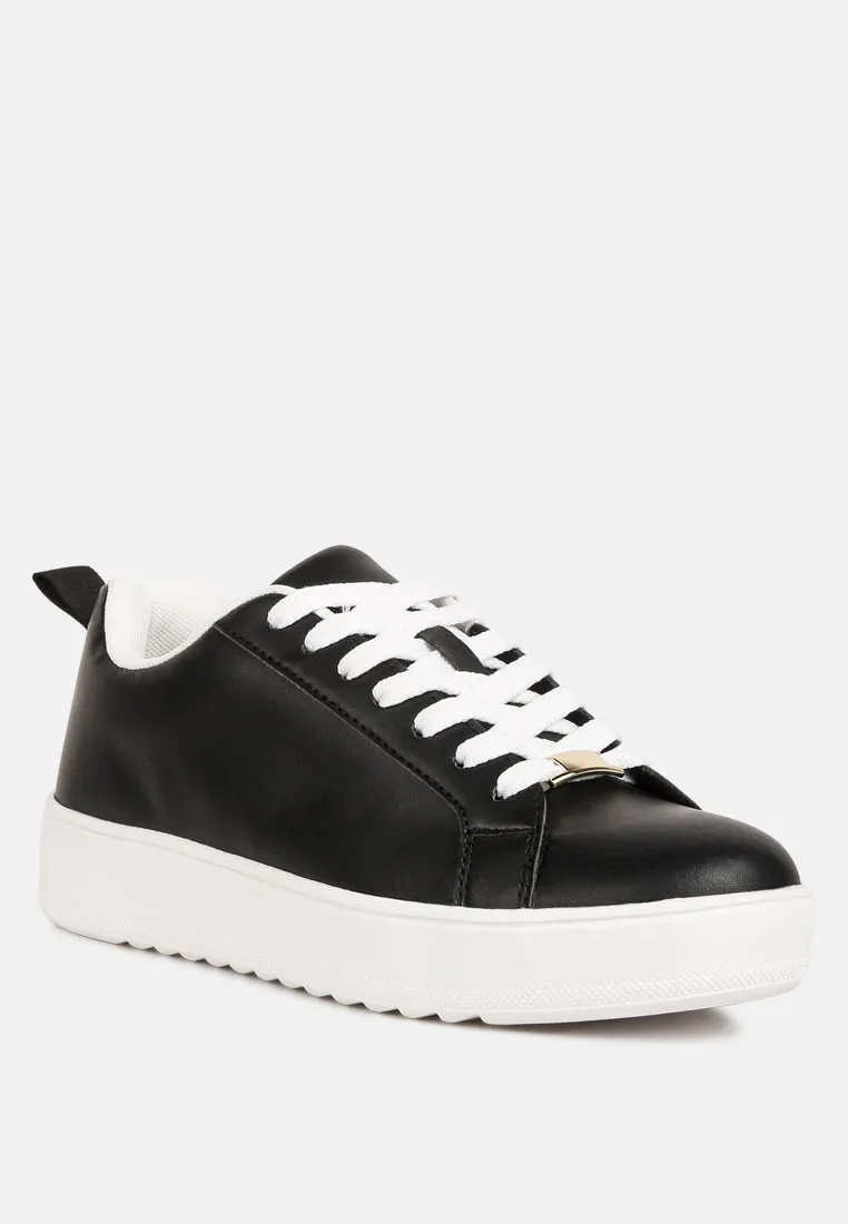 Rouxy Faux Leather Sneakers By Ruw