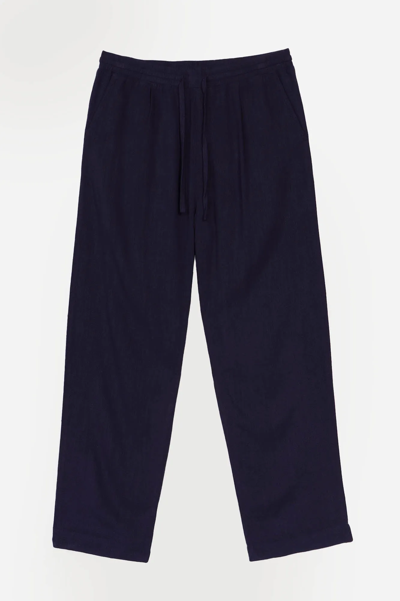 Straight Fit Linen Pull-On Trousers