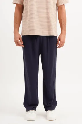 Straight Fit Linen Pull-On Trousers