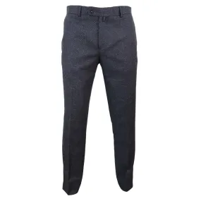 STZ14 - Men's Black Tweed Vintage Trousers